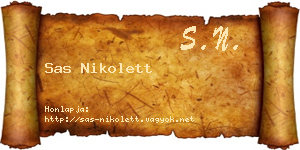 Sas Nikolett névjegykártya