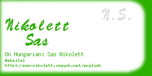 nikolett sas business card